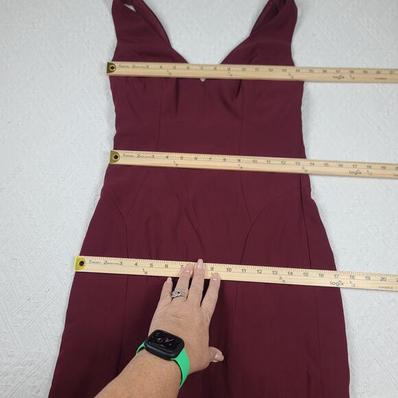 Dessy Collection womens cabernet sleeveless trumpet gown Sz 2 bridesmaid formal - Picture 6 of 13